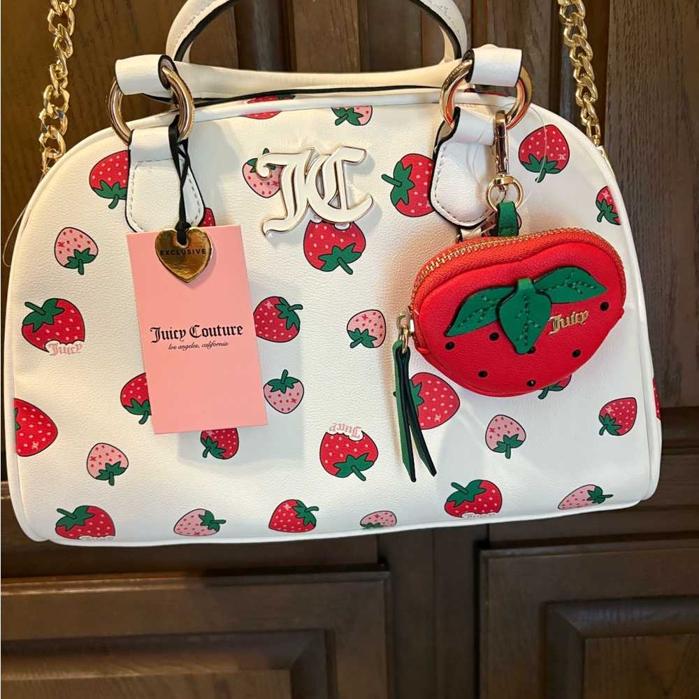 Juicy Couture White Strawberry Print Women's Bag